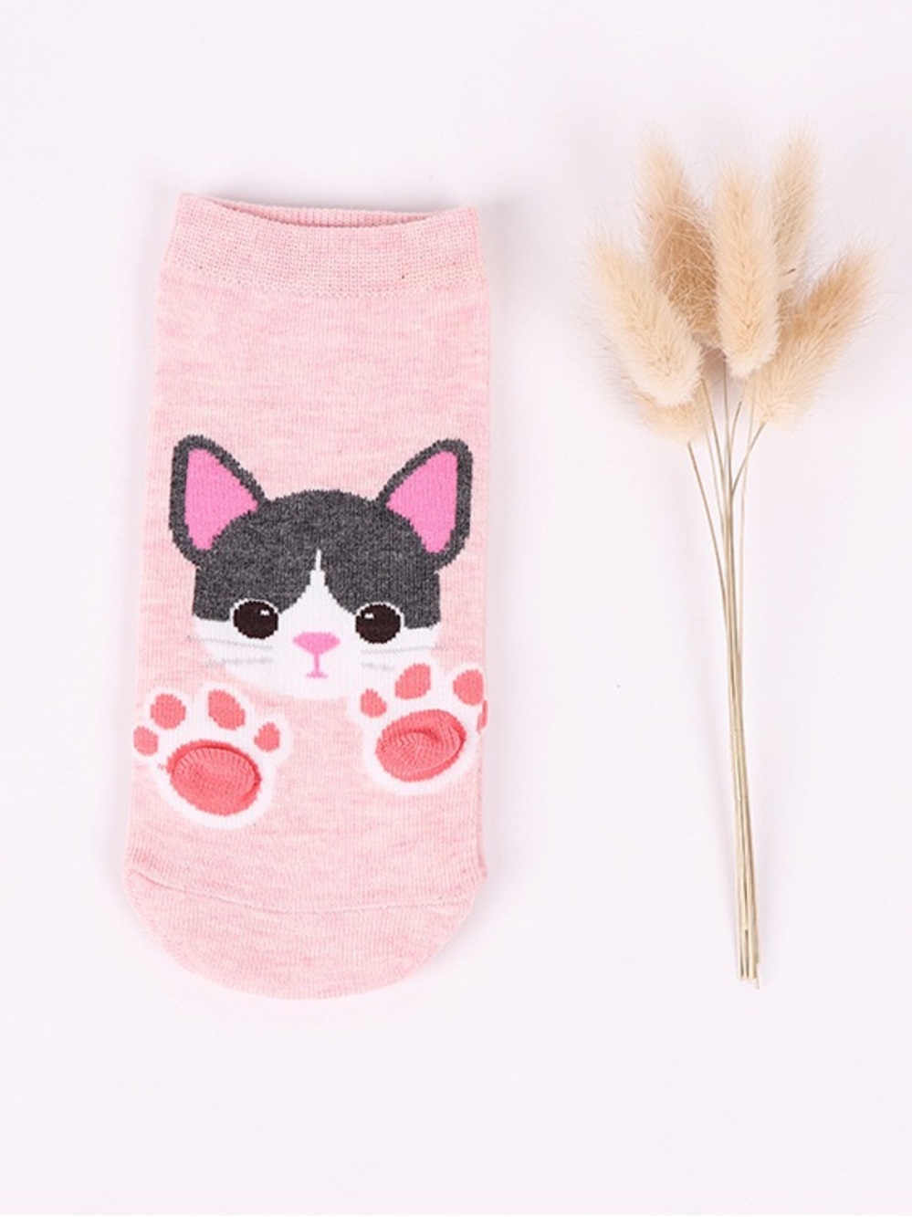 NEW: Pink Cat Paw Ankle Socks